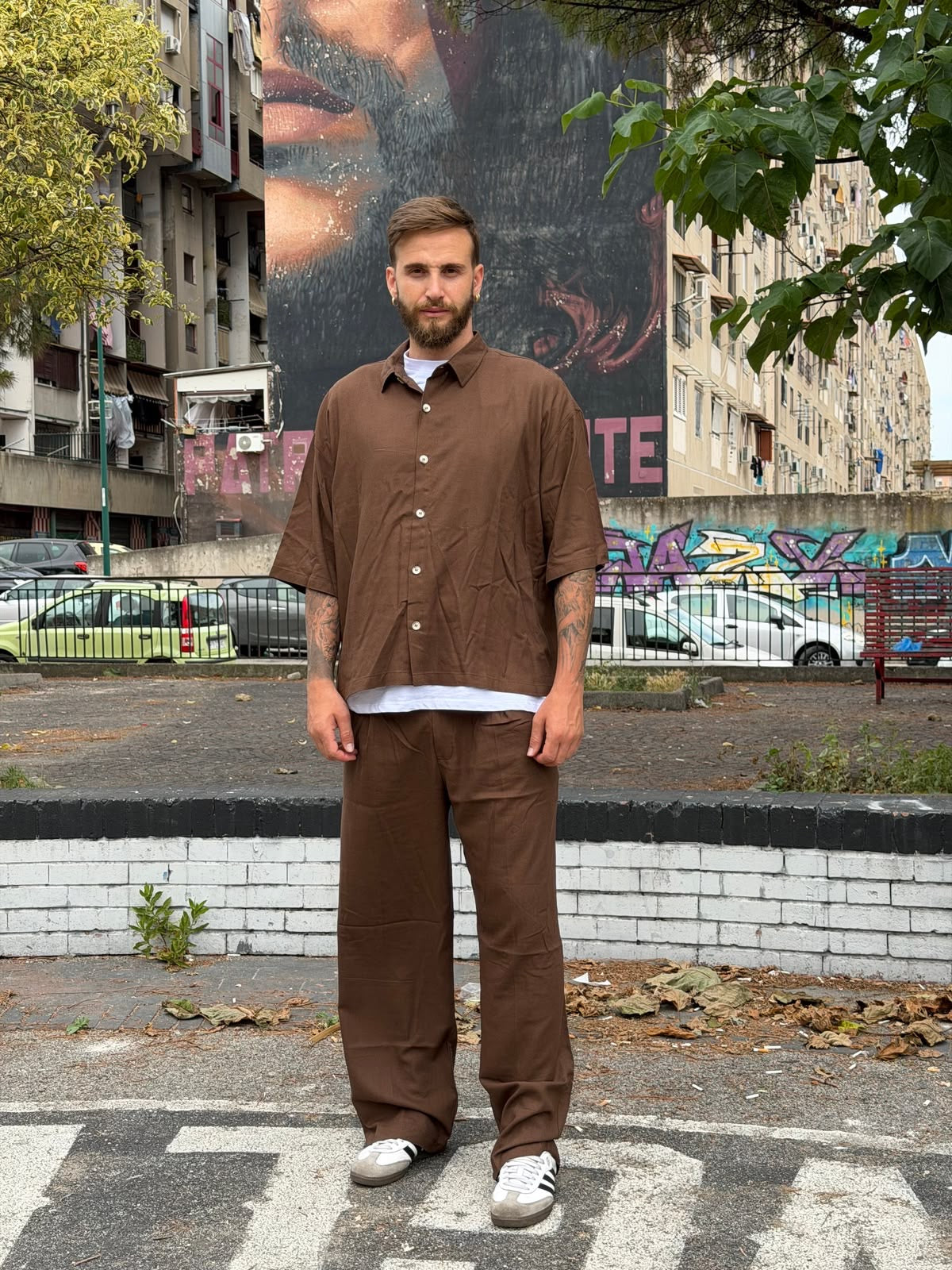 Coordinato lino cropped