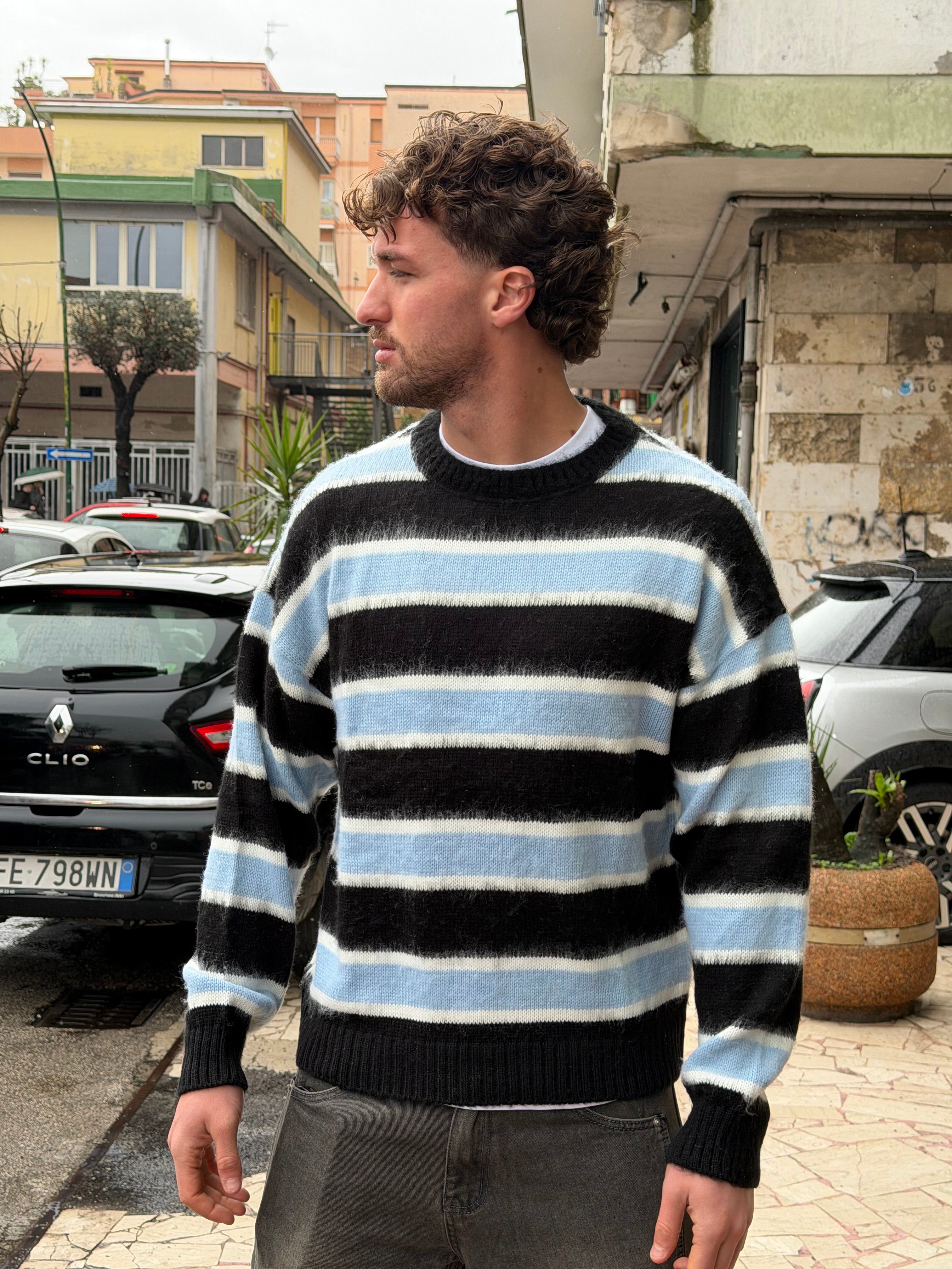 Maglioncino Riga Blu